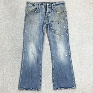 G Star Raw BOOTCUT Jeans Mens 31x30 Light Wash Knight Pant Distressed Patina